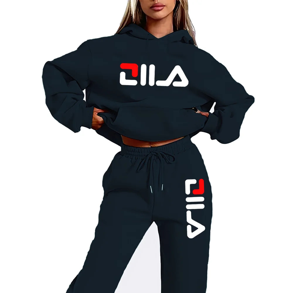 Women's Tracksuit Quality Two Piece Set for Women Fashion Jogging Sweatshirt Suit Drawstring Sports Daily Hooded