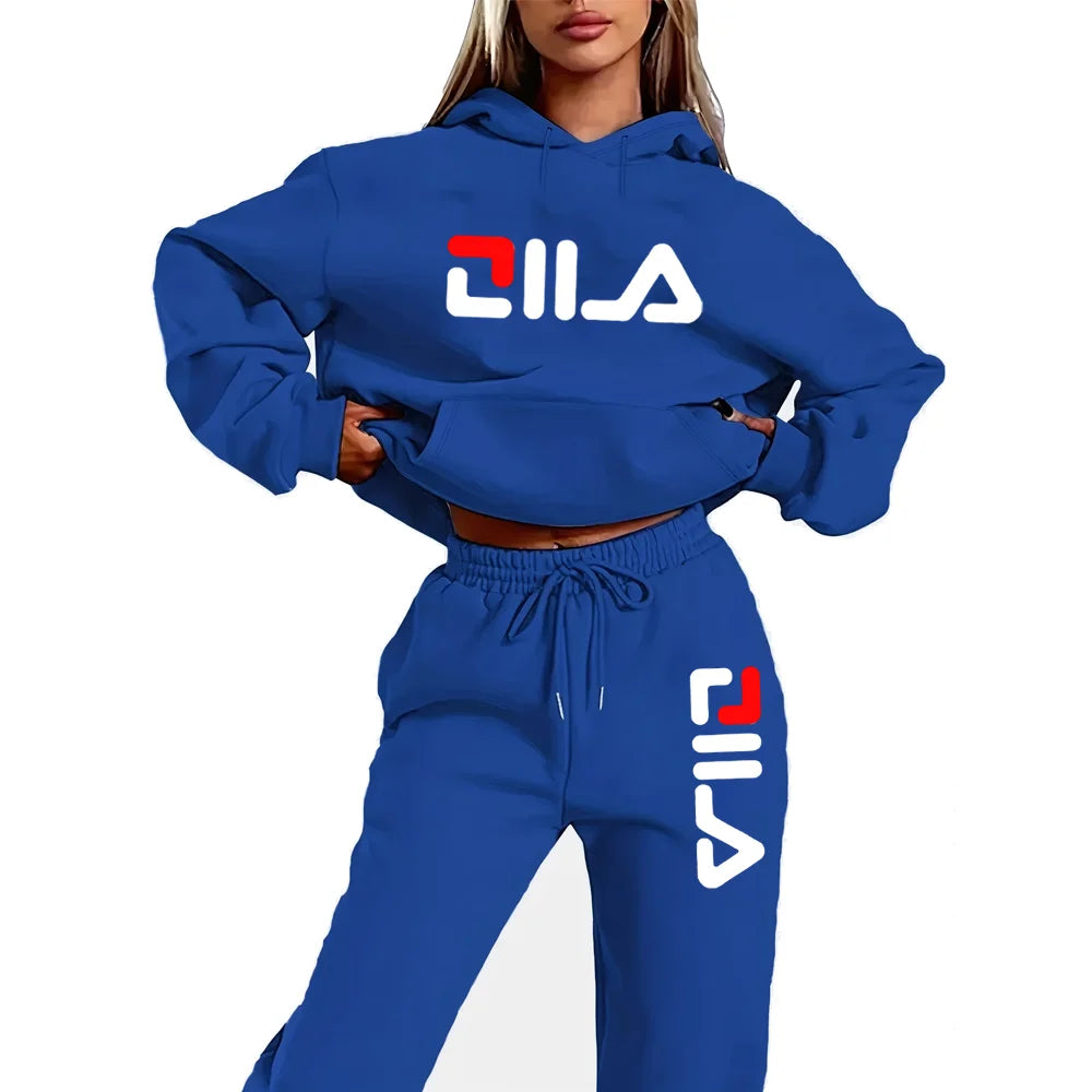 Women's Tracksuit Quality Two Piece Set for Women Fashion Jogging Sweatshirt Suit Drawstring Sports Daily Hooded